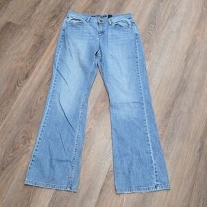 DKNY Soho Jean Womens 12L Light Wash Flare Leg Denim Blue Jeans Stretch